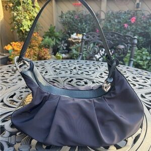 Brighton Navy Blue Hobo Bag with Silver Accents